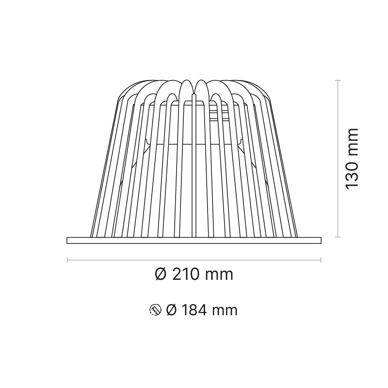 COMO L Faceted Reflector 180mA Casambi MelaGen® Calm Ra90 Black Trim