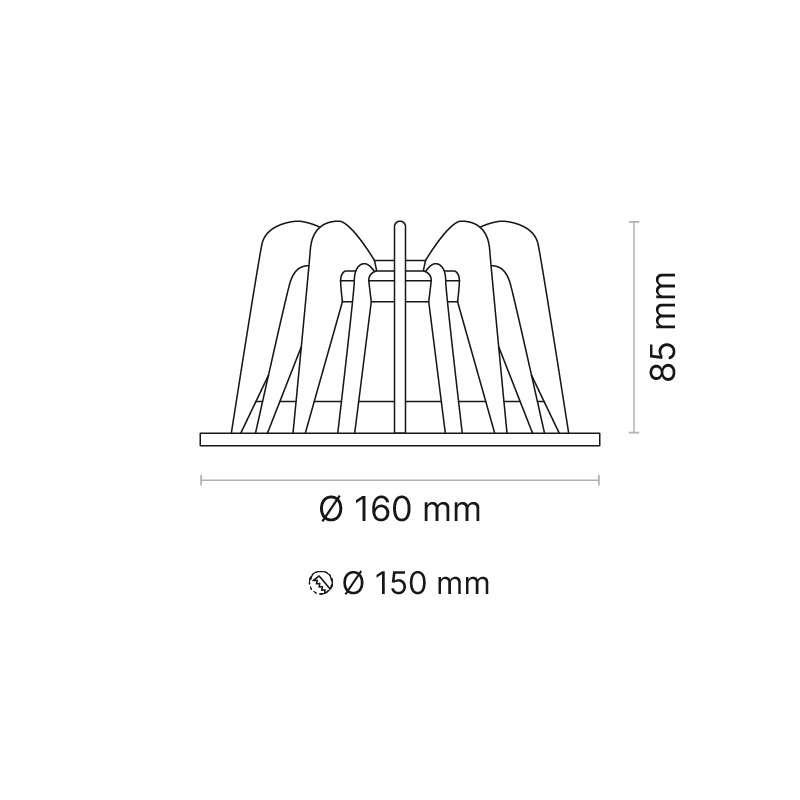 COMO M Faceted Reflector Narrow Beam 180mA Fixed Output 4000K Ra90 White Trim