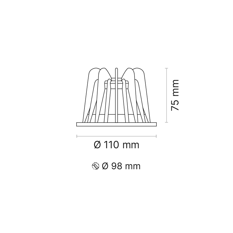 COMO S White Reflector Narrow Beam 180mA Phase-Cut Dimmable 3000K Ra90 White Trim