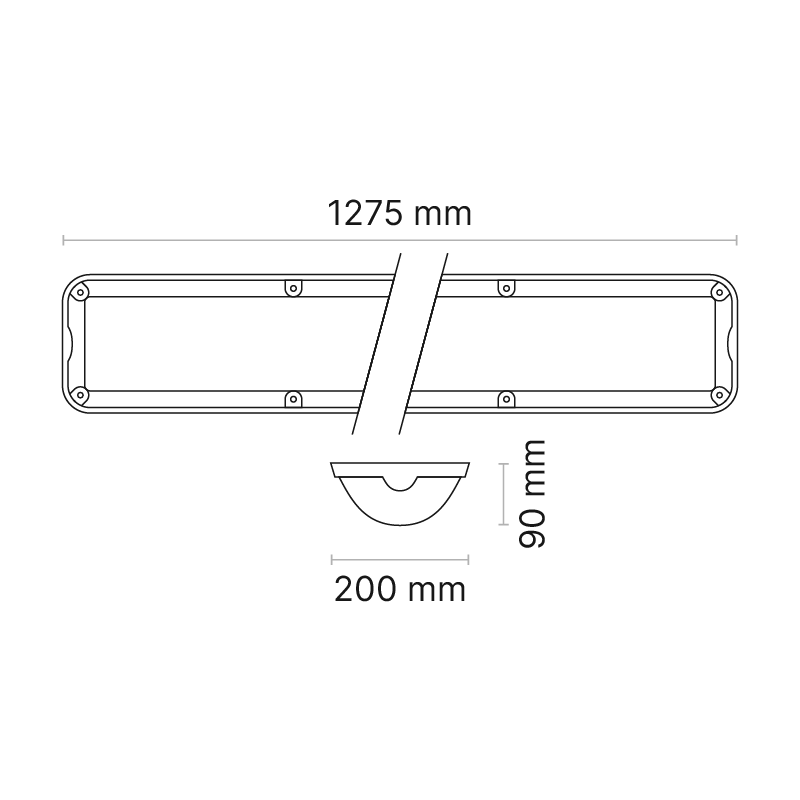 Enduralux Linear Large 5mm Frosted Lens 150mA DALI Dimmable 3000K Ra90