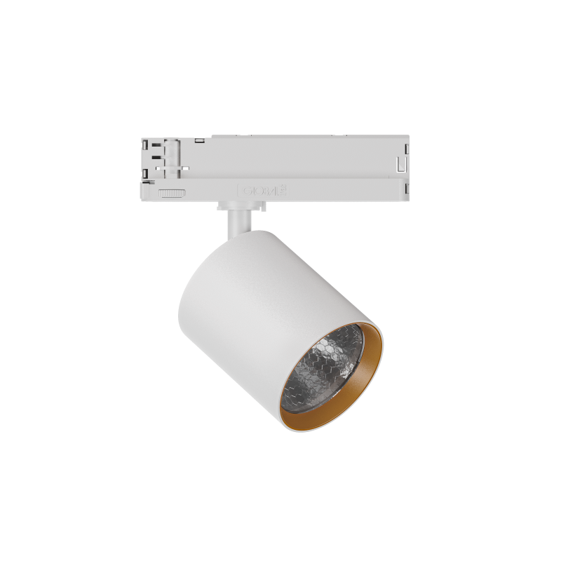 GARDA Trackspot Large High Transmission Glass Gold Baffle FL Beam 800mA Fixed Output 4000K Ra90 White Finish