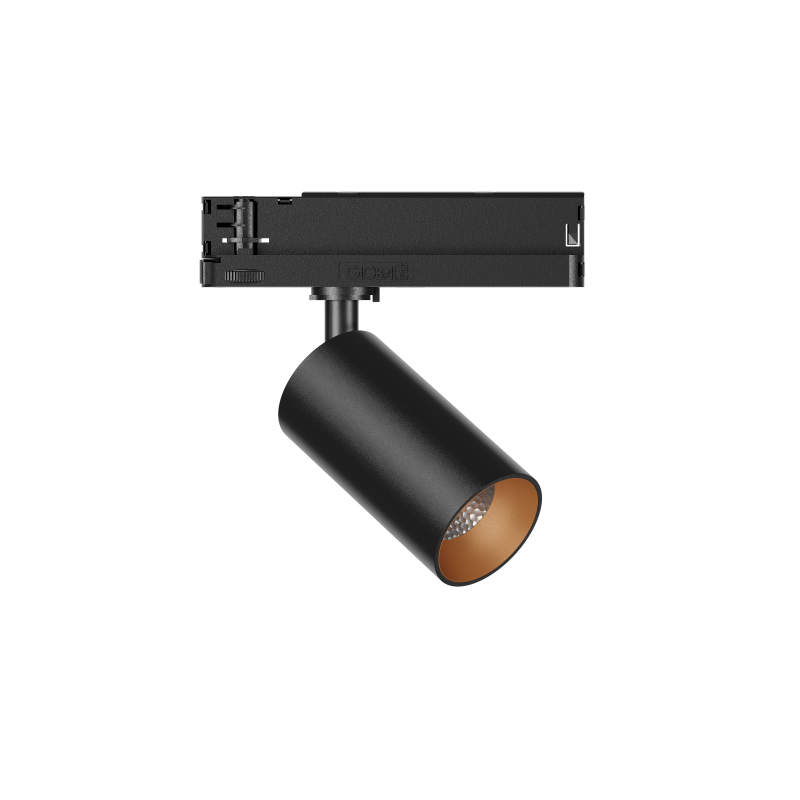 GARDA Trackspot Small High Transmission Glass Gold Baffle FL Beam 200mA Fixed Output 4000K Ra90 Black Finish