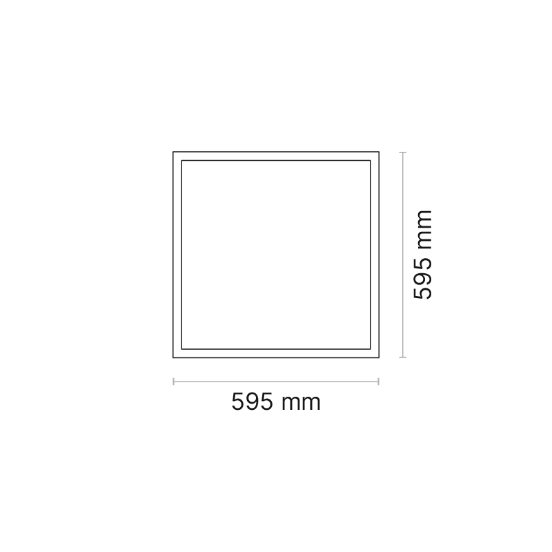 ORTA M 600x600 (nom. ) Surface Mounted MicroPrismatic 350mA Casambi 3000K Ra90