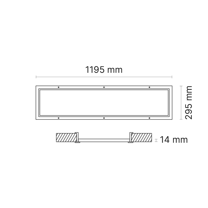 Theatre Bondor Recessed 1200x300mm (nom.) Opal Fixed Output 1400mA 4000K Ra90