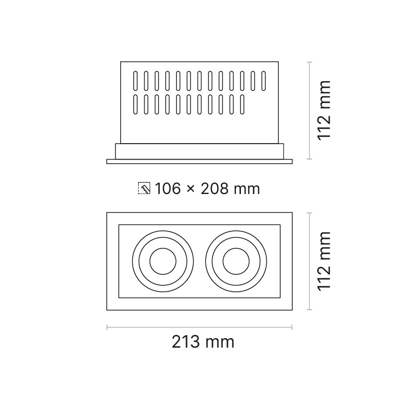 Venice 3 Box 2-Element FL Optic Fixed Output 3000K Ra80 Black