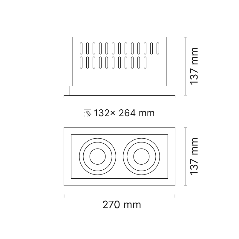 Venice 7 Box 2-Element FL Optic Fixed Output 3000K Ra80 Black