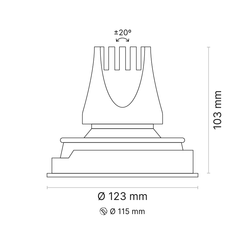Venice 7 Downlight Adjustable Round 350mA SP Optic Fixed Output 4000K Ra90 White Finish