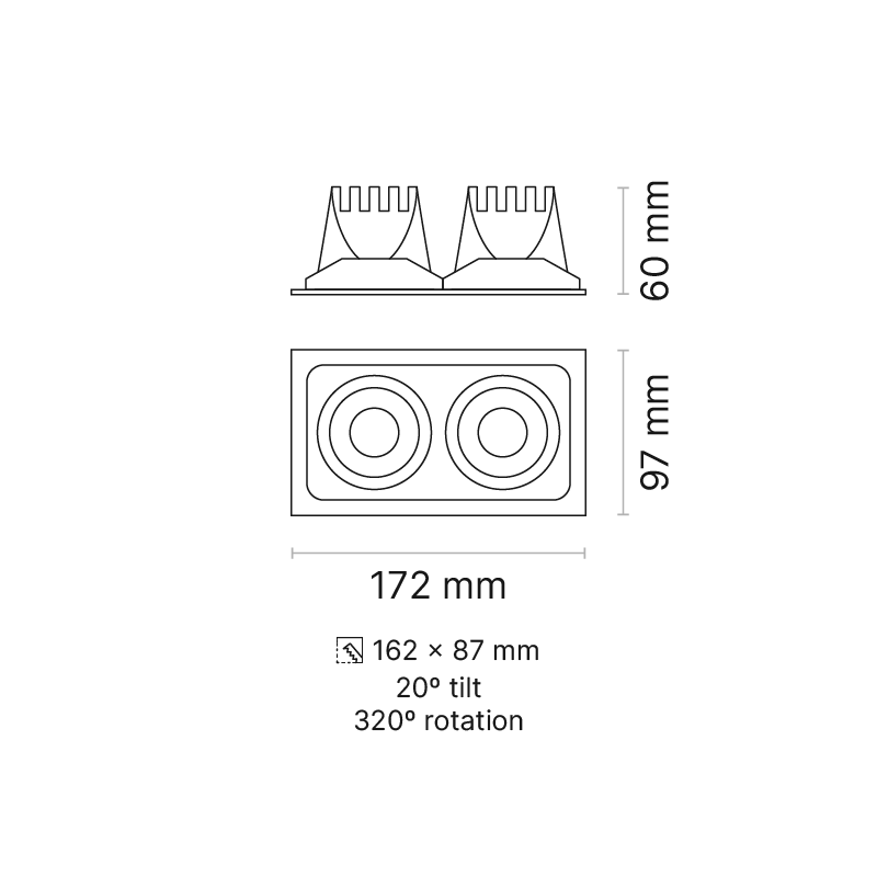 Venice 2 RPV Plate 2-Element VWFL Optic DALI Dim-to-Warm White/White