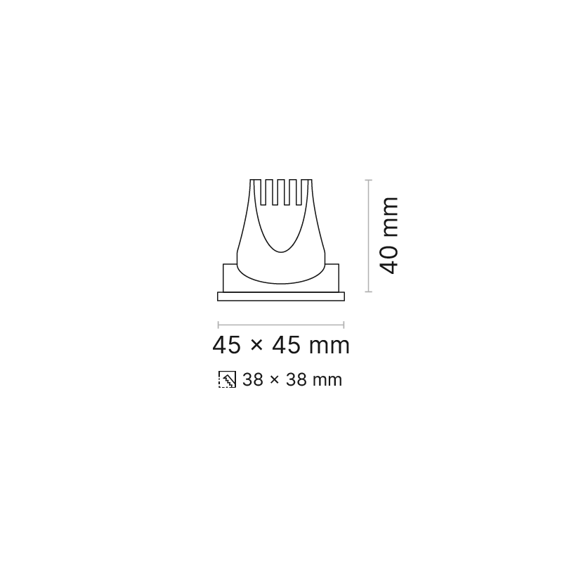 Venice 1 Downlight Fixed Square FL Optic Fixed Output 3000K Ra90 Black Finish