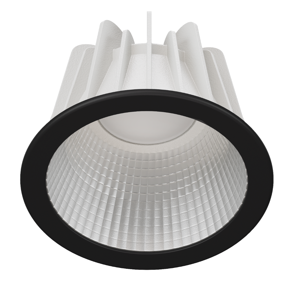 COMO S Faceted Reflector Wide Beam 500mA Fixed Output 3000K Ra90 Black Trim