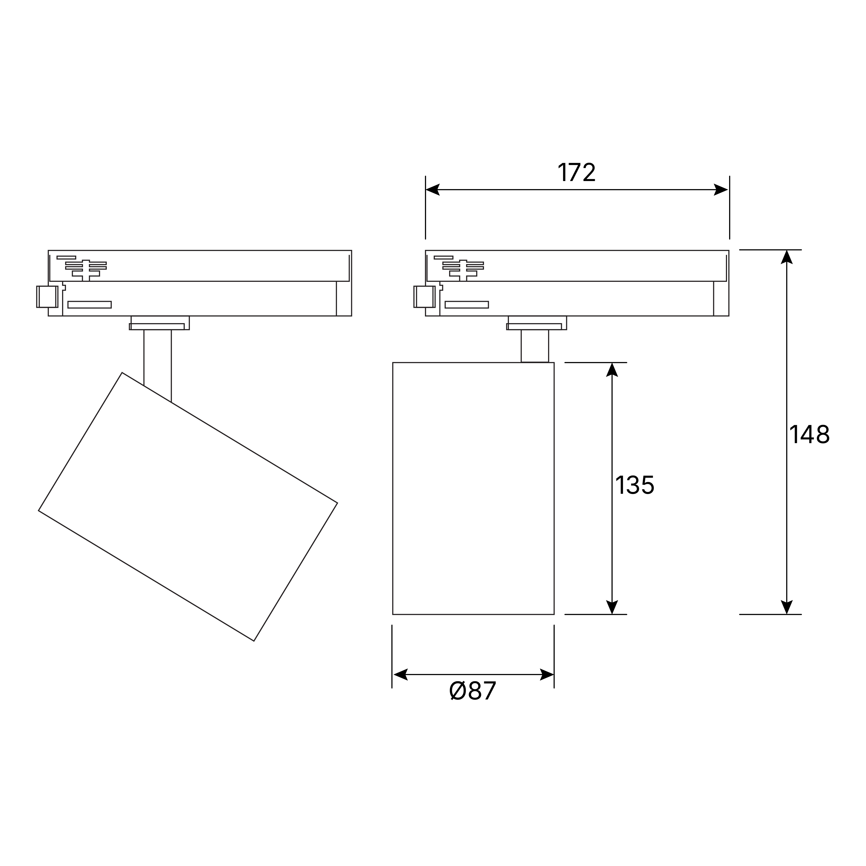 Imola 250mA FL 3000K Ra90 DALI Dimmable Black