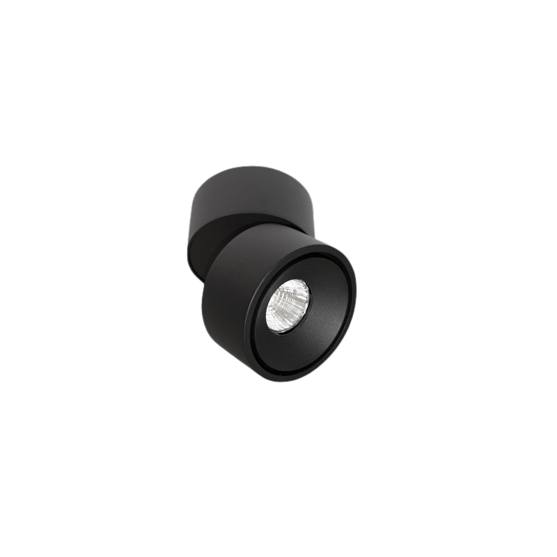 PRATO S series Surface Mounted Adjustable Spotlight/Downlight Fixed Output 3000K SP Beam Ra90 Black