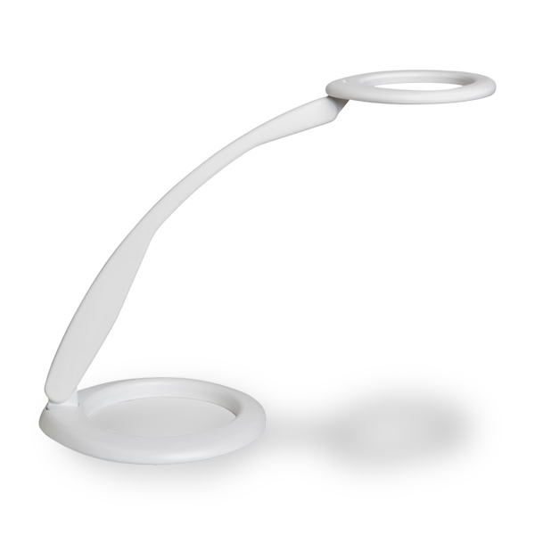 360 series LED workstation task light with integrated table base, white