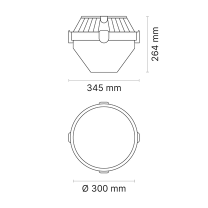 Aura Surface Mounted DALI Dimmable 3000K Ra80