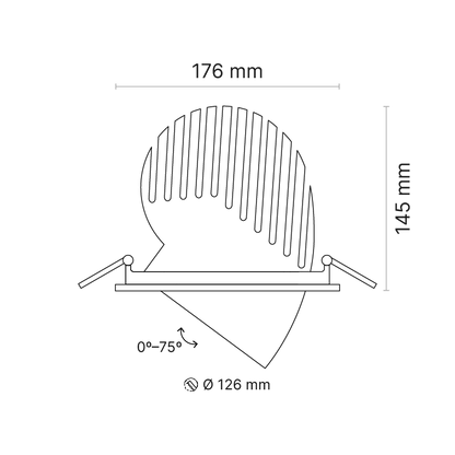 Brescia Large Recessed Downlight MWFL 3000K Ra80 DALI Dimmable Fixed Output White