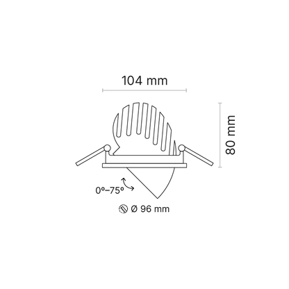 Brescia Small Recessed Downlight SP 4000K Ra80 DALI Dimmable Fixed Output Black