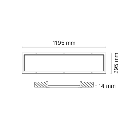Clinic Bondor Recessed 1200x300mm (nom.) Fixed Output 700mA Opalescent 4000K Ra90