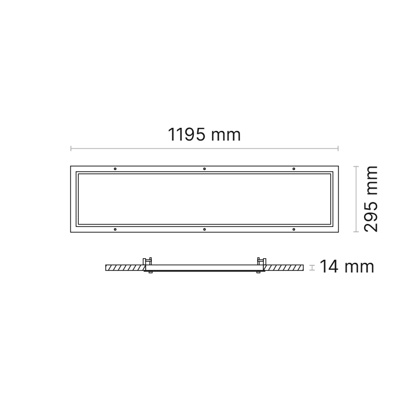 Clinic Plaster Recessed 1200x300mm (nom.) Phase-Cut Dimmable 1050mA Opalescent 4000K Ra90