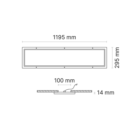 Clinic Surface Mounted 1200x300mm (nom.) Fixed Output 1050mA Opalescent 4000K Ra90