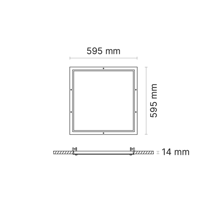 Clinic Plaster Recessed 600x600mm (nom.) Phase-Cut Dimmable 700mA Opalescent 4000K Ra90