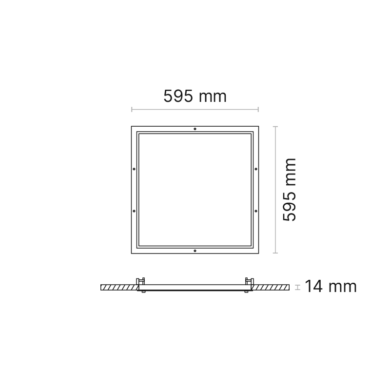 Clinic Plaster Recessed 600x600mm (nom.) Fixed Output 500mA Opalescent 4000K Ra90