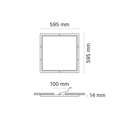 Clinic Surface Mounted 600x600mm (nom.) Fixed Output 1050mA Opalescent 4000K Ra90