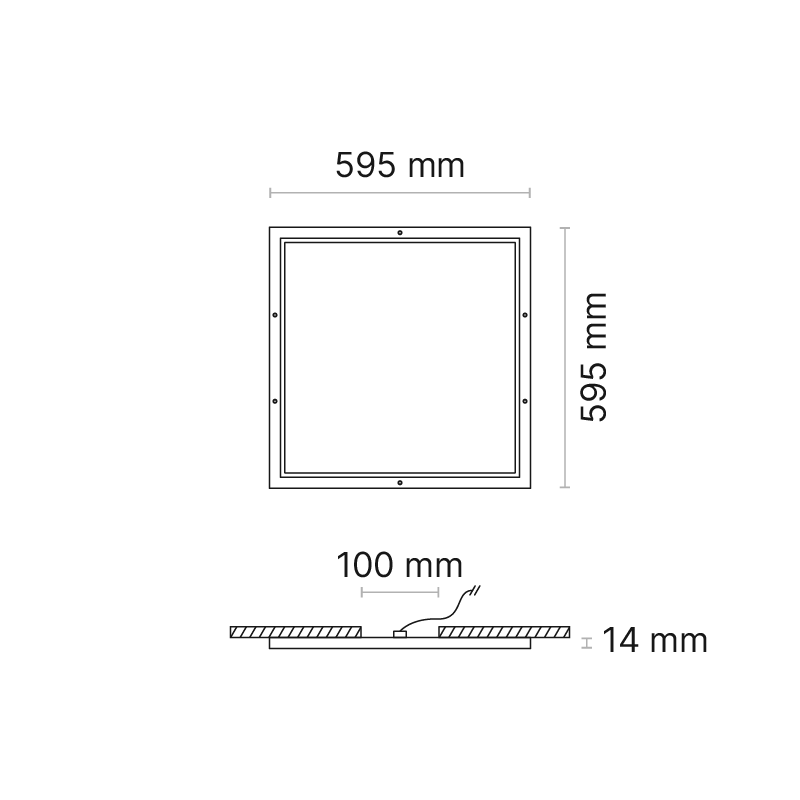 Clinic Surface Mounted 600x600mm (nom.) Phase-Cut Dimmable 700mA Opalescent 4000K Ra90
