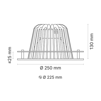 Como L Anti-Ligature Anti-Vandal Faceted Reflector 180mA Fixed Output 4000K Ra90 White trim