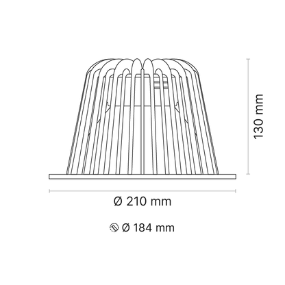 COMO L Faceted Reflector 180mA Casambi MelaGen® Calm Ra90 Black Trim