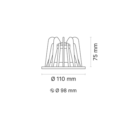 COMO S White Reflector Narrow Beam 180mA Phase-Cut Dimmable 3000K Ra90 White Trim