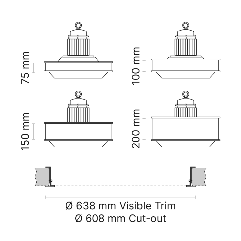 Duraled Capri 140 Fixed Output 4000K Ra80 with Bondor Trim