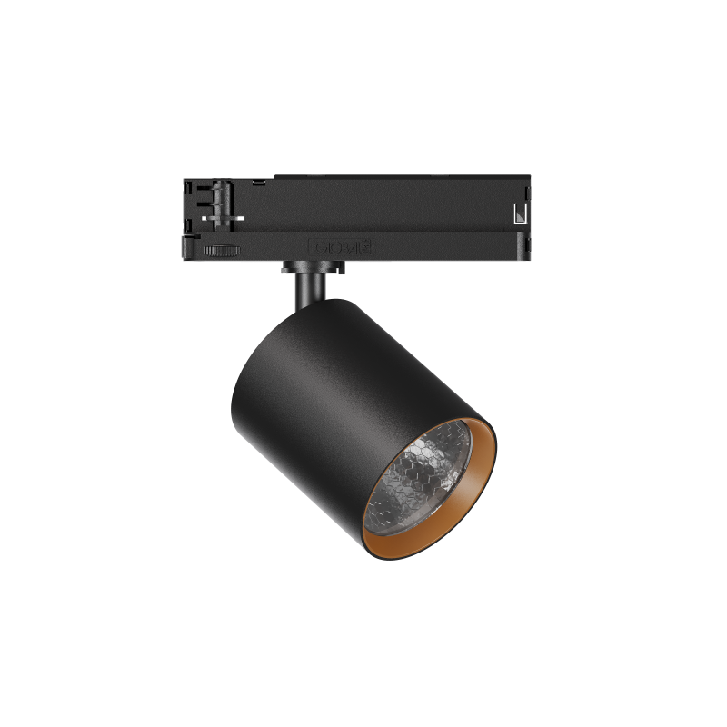 GARDA Trackspot Large High Transmission Glass Gold Baffle MWFL Beam 500mA DALI Dimmable 4000K Ra90 Black Finish