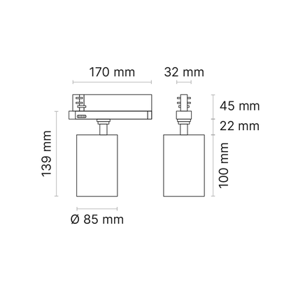 GARDA Trackspot Large High Transmission Glass Black Baffle SP Beam 500mA DALI Dimmable 4000K Ra90 White Finish