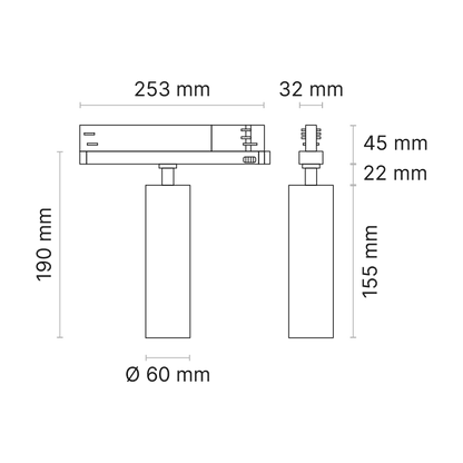 GARDA Trackspot Medium High Transmission Glass Black Baffle MWFL Beam 350mA DALI Dimmable 4000K Ra90 Black Finish