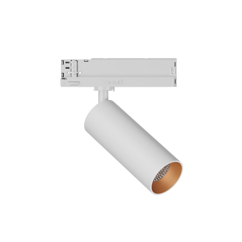 GARDA Trackspot Medium High Transmission Glass Gold Baffle MWFL Beam 500mA Phase Cut Dimmable 3000K Ra90 White Finish