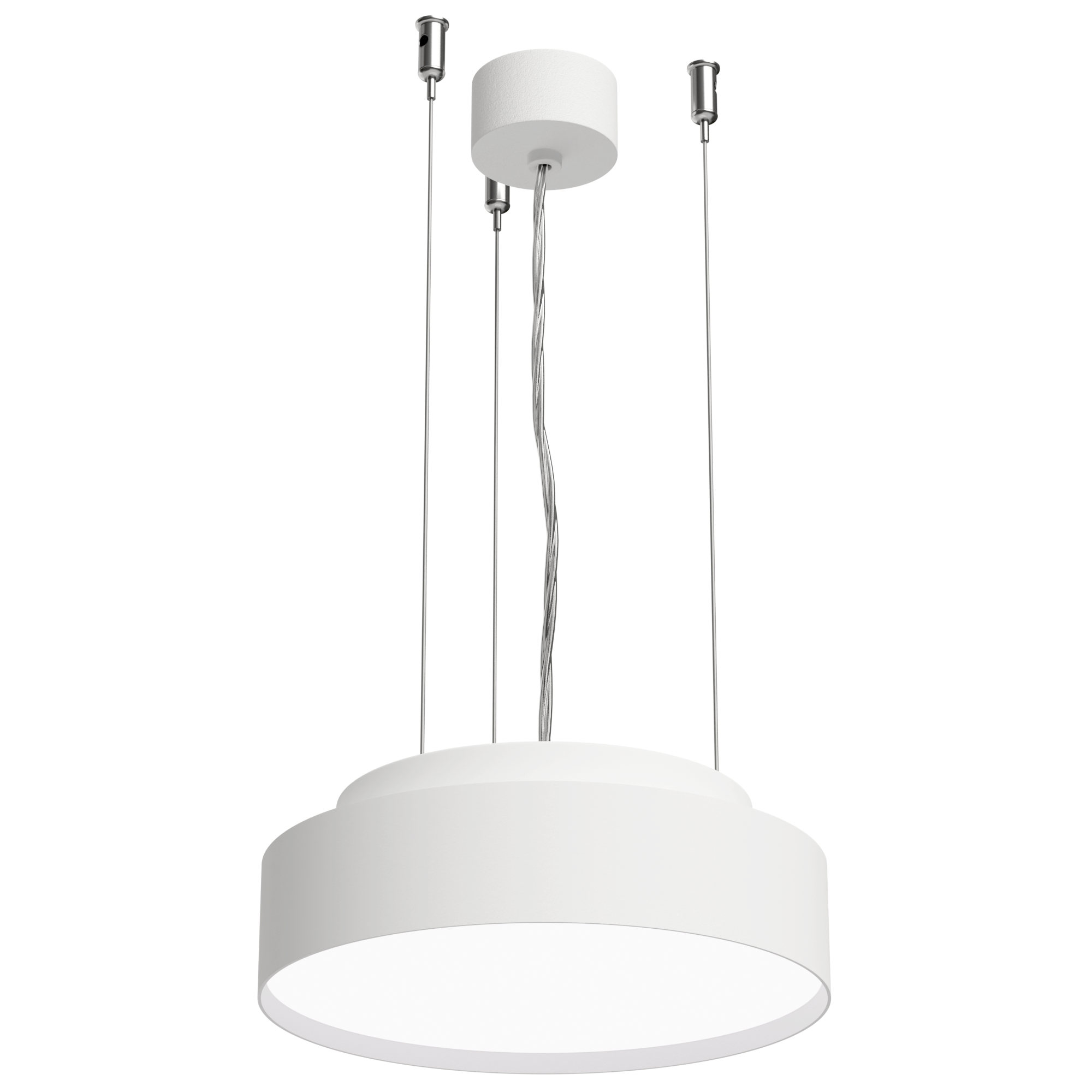 LUCCA 250 Fixed Output 3000K Ra90 Wire Suspended White Finish