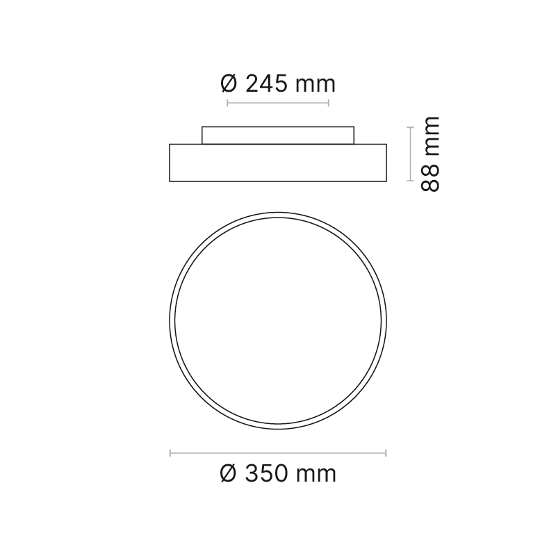 LUCCA 350 Fixed Output MelaGen Active Surface Mounted White Finish