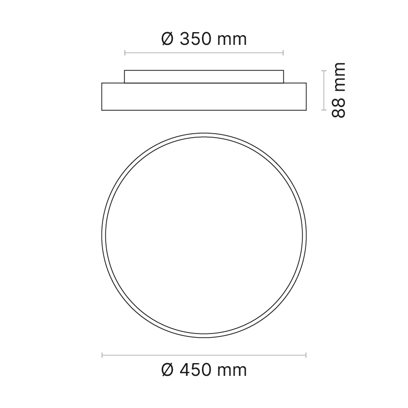 LUCCA 450 DALI Dimmable 3000K Ra90 Surface Mounted White Finish