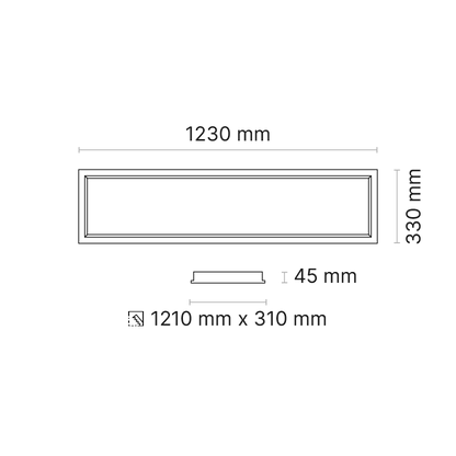 ORTA HEALTH L 1200x300 (nom. ) Plaster Recessed Opalescent 180mA Phase-Cut Dimmable  4000K Ra95