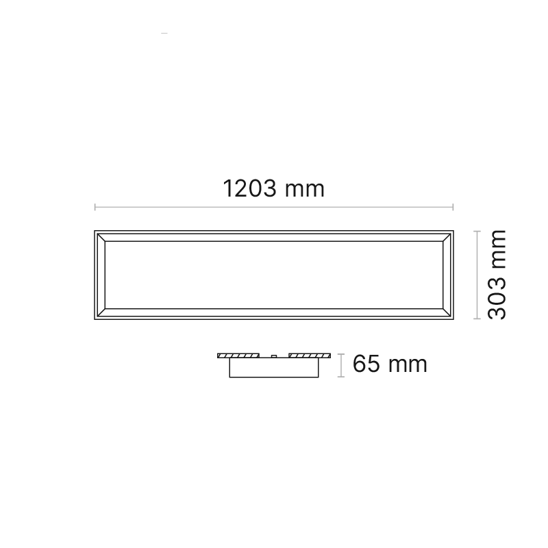 ORTA L 1200x300 (nom. ) Surface Mounted Opalescent 950mA DALI Dimmable  MelaGen Active