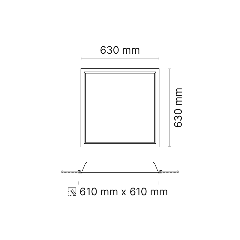 ORTA HEALTH M 600x600 (nom. ) Plaster Recessed Opalescent 180mA Fixed Output  4000K Ra95