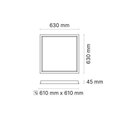 ORTA M 600x600 (nom. ) Plaster Recessed MicroPrismatic 180mA DALI DT8 Dimmable  MelaGen ReGen