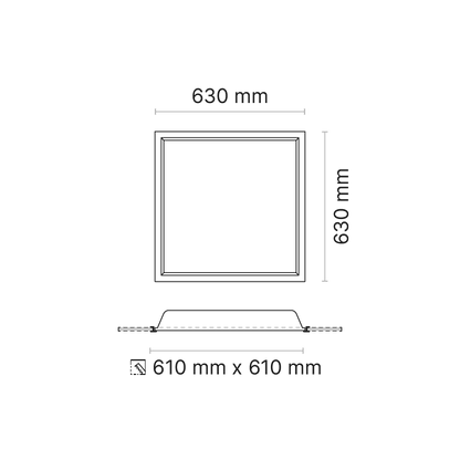 ORTA HEALTH M 600x600 (nom. ) Plaster Recessed Opalescent 950mA DALI Dimmable  4000K Ra95