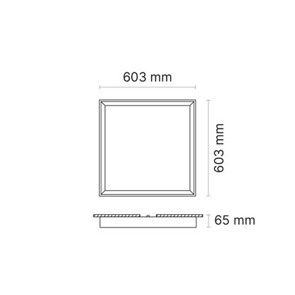 ORTA M 600x600 (nom. ) Surface Mounted MicroPrismatic 500mA Phase-Cut Dimmable 3000K Ra90