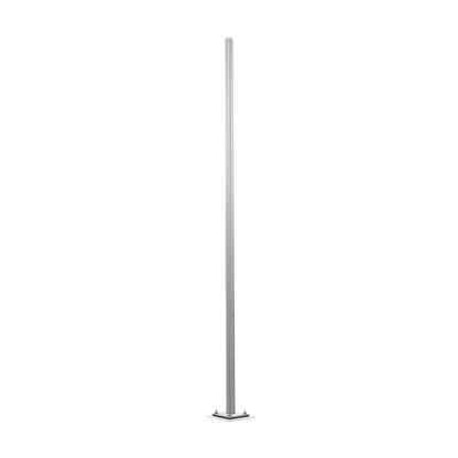 Tubal cylindrical aluminium pole with baseplate, 5m high