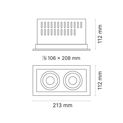 Venice 3 Box 2-Element FL Optic Fixed Output 3000K Ra80 Black