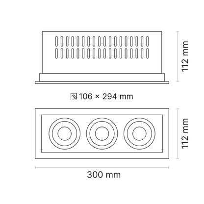Venice 3 Box 3-Element FL Optic Fixed Output 3000K Ra80 Black