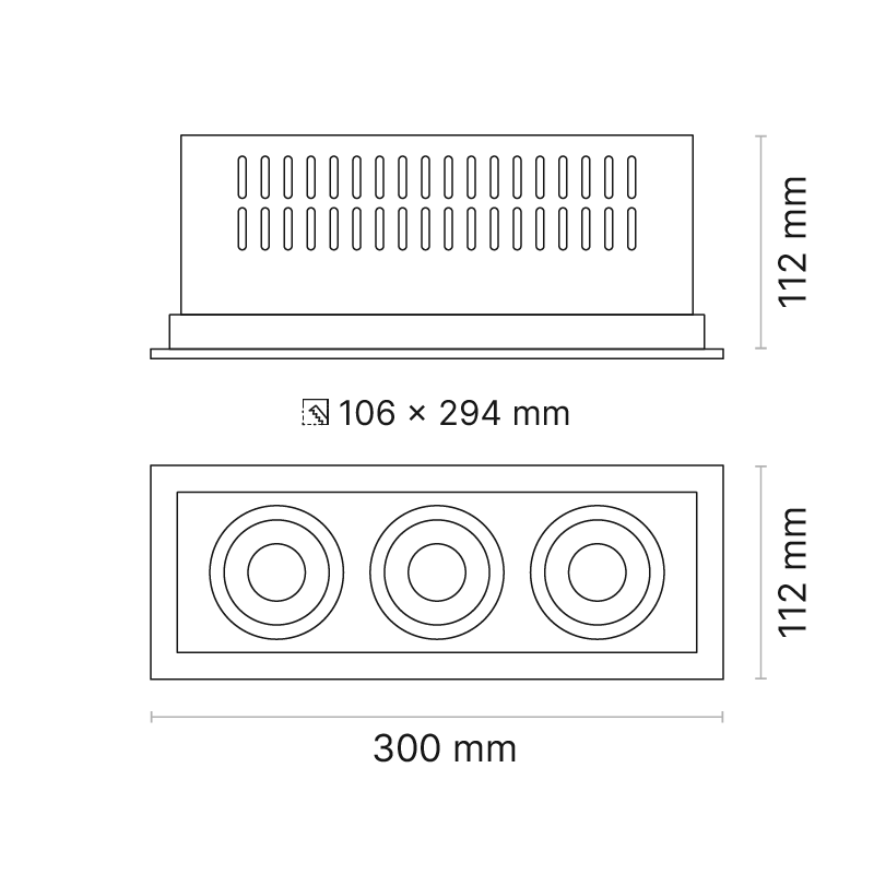 Venice 3 Box 3-Element FL Optic Fixed Output 3000K Ra80 Black