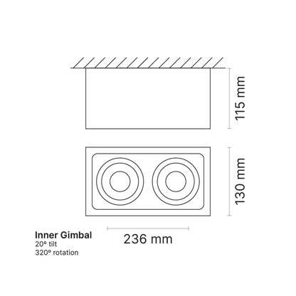 Venice 6 CBV Box 2-Element FL Optic DALI Dimmable 4000K Ra90 White/Black