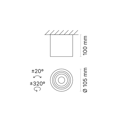 Venice 2 CBV Round FL Optic Phase-Cut Dimmable 4000K Ra90 White/Black